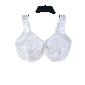 Bali Satin Tracings Bra 36G White Full Figure Minimizer Underwire